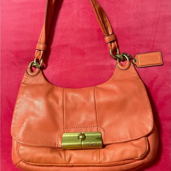Coach peach bag on sale